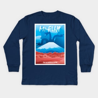 Mt. Fuji Travel Poster Kids Long Sleeve T-Shirt